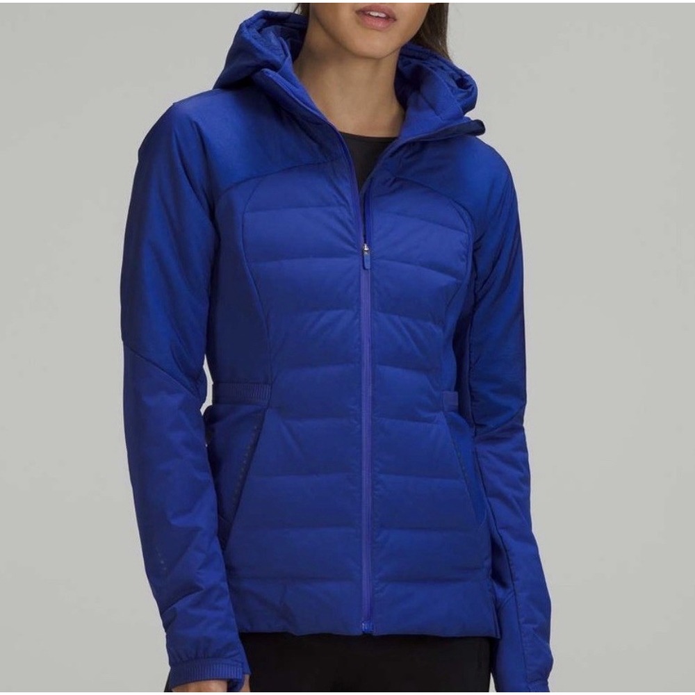 Lululemon Down For It All Jacket Size 14 Large Blue Coat Jacket Athletic Gym - Picture 1 of 11
